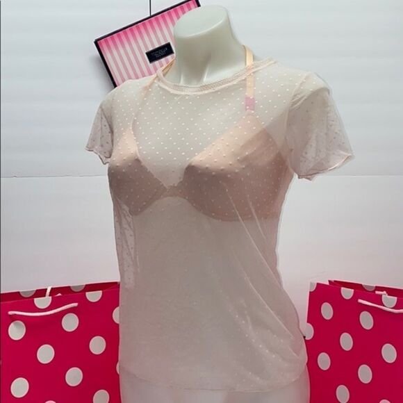 🔥 VICTORIA SECRET TOP See-through sz Xs New - Picture 2 of 7